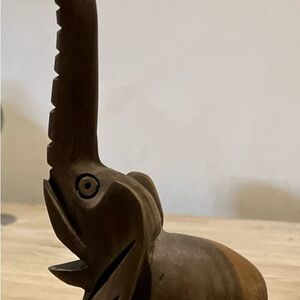 Hand Carved In Dominican Republic Wooden Elephant 6.25”